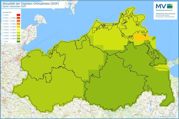 Jahresübersicht DOP Bearbeitung Aktualitätsstand 2024 © Geobasis-DE/M-V 2024